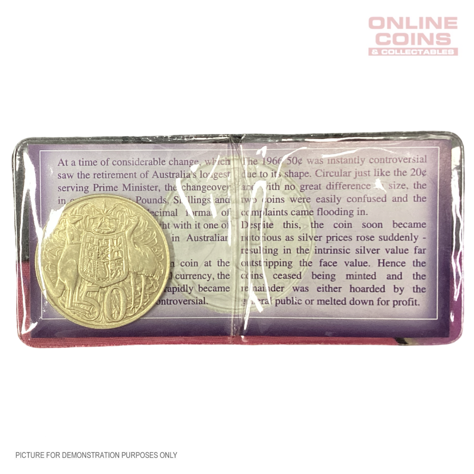 1966 Round 50c Coin in Sherwood packaging